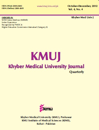 KHYBER MEDICAL UNIVERSITY JOURNAL 2012;4(4)